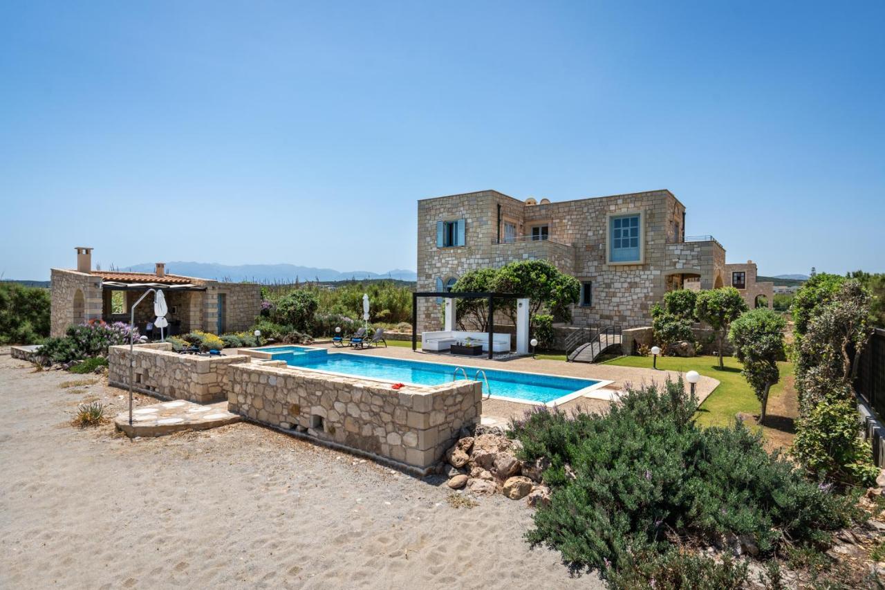 Beachfront Villa Turquoise With Private Pool, Bbq And Ping Pong Table Ханья Экстерьер фото